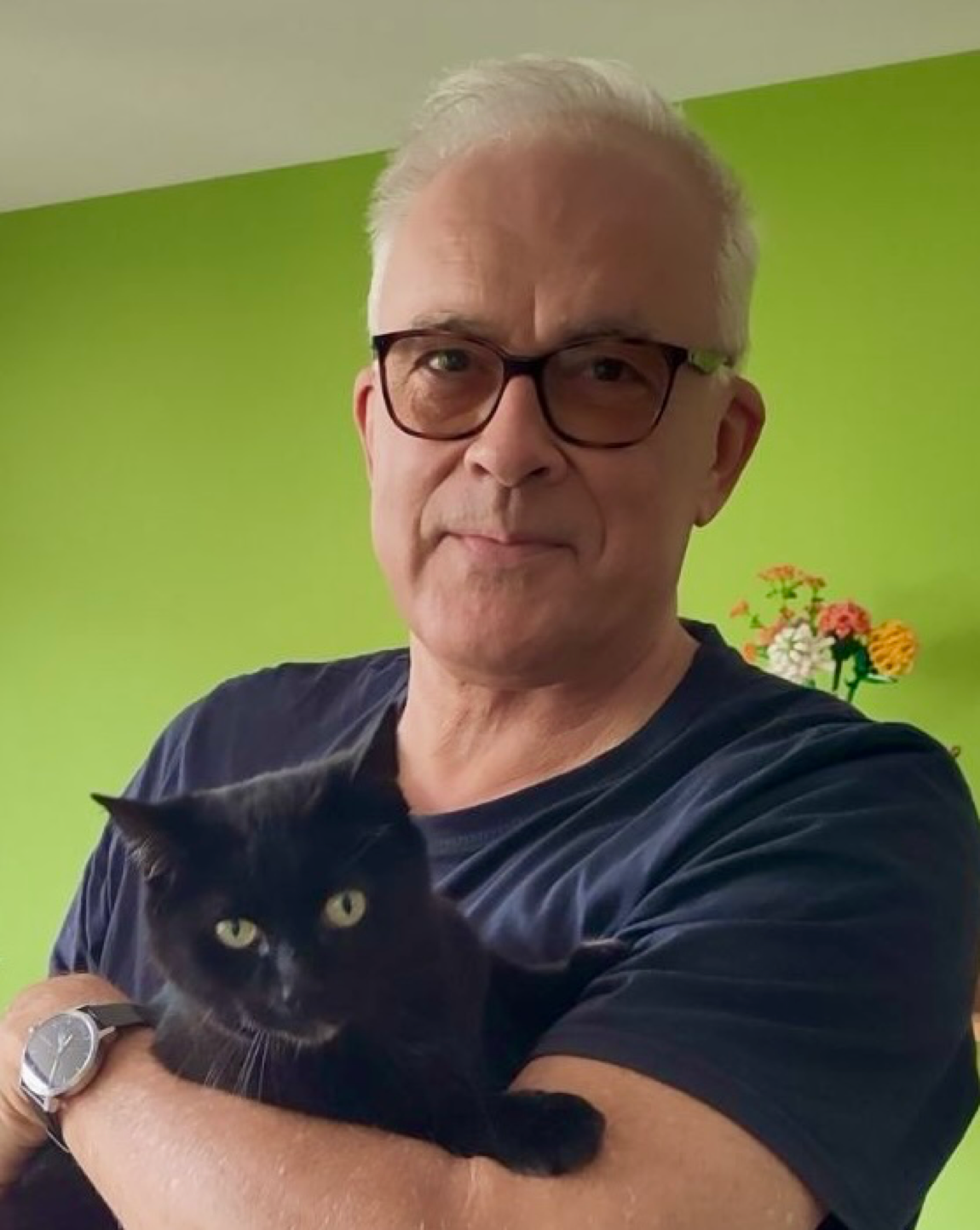 Bild Johannes Jacob mit Katze